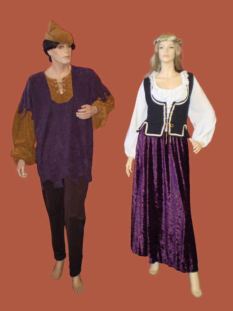 Male & Female Medieval peasant costumes