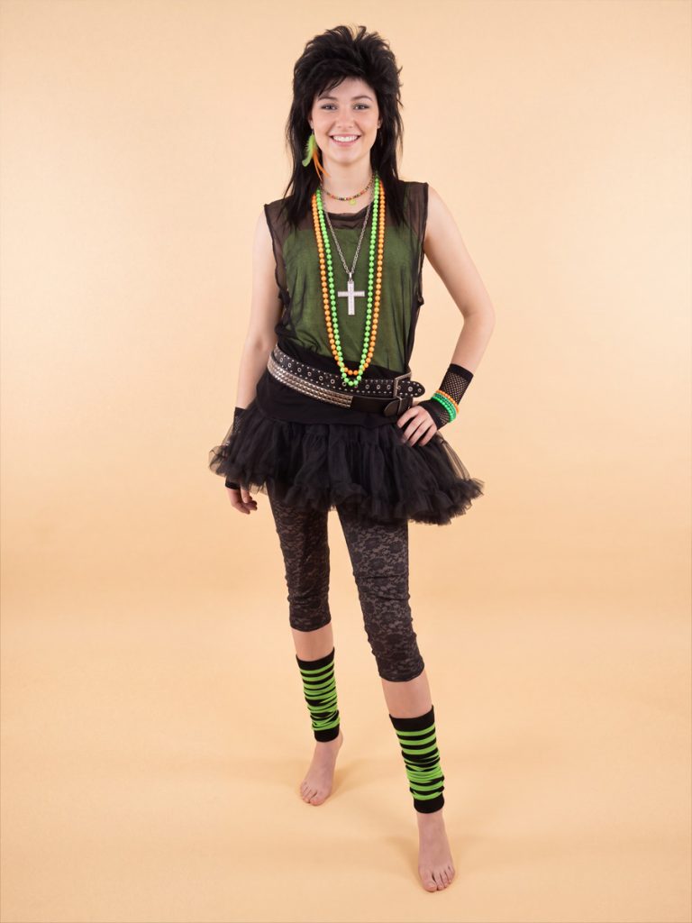 1980's-female-costume-in-lime-&-black